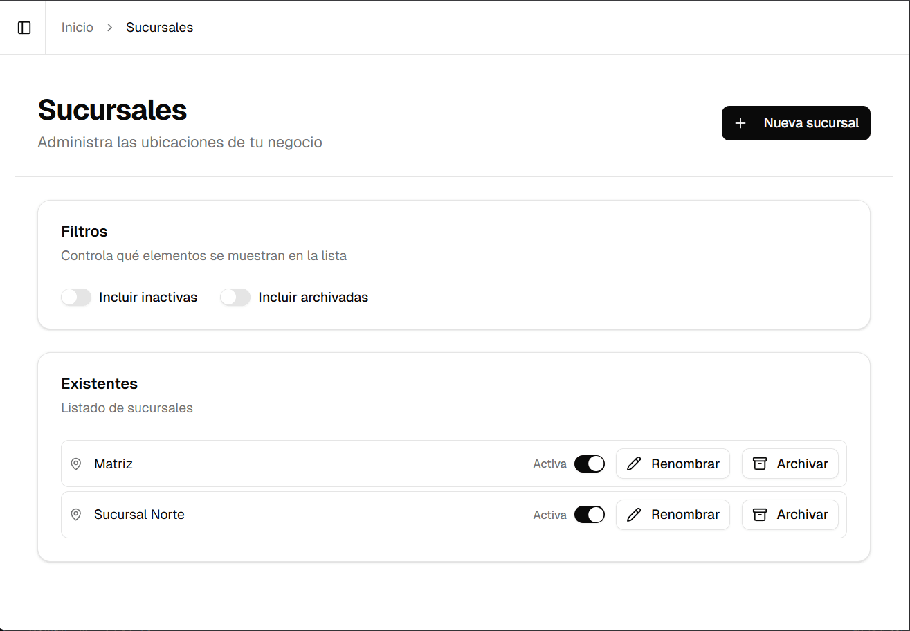 Sucursales en Orbita POS